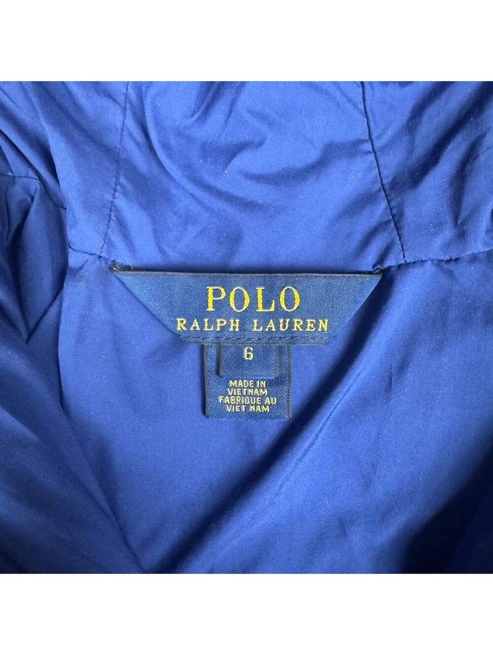 Polo Ralph Lauren Down Puffer Jacket Youth Small 6 Black Hooded Coat